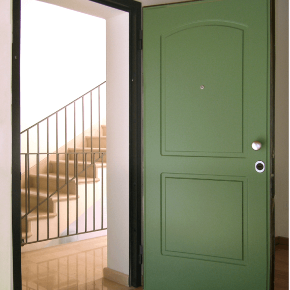 porta blindata lievore verde scale